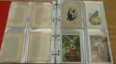 Lot 230 - An Albums of Mixed Postcards, Trade Cards and Photographs, containing one hundred and sixty...