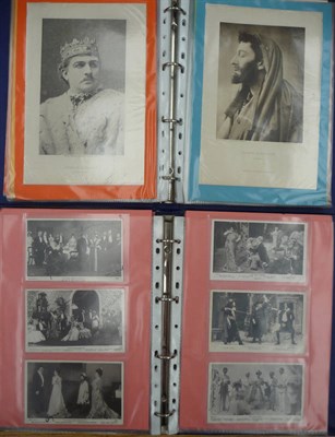 Lot 232 - An Album of Autographed Edwardian Play Scene Postcards, containing one hundred and twenty six black