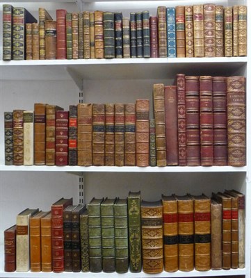 Lot 214 - Bindings A mixed collection of leather-bound books, various sizes, 71 volumes