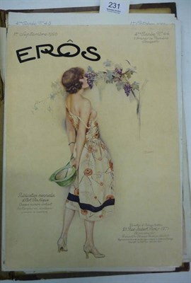 Lot 231 - French Erotica A small collection of French erotic magazines including Eros, No 44 - 52, Sept...