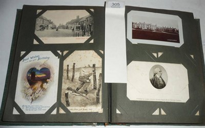 Lot 305 - An Album of Mixed Postcards, containing three hundred and fifty mainly pre-war cards, including...