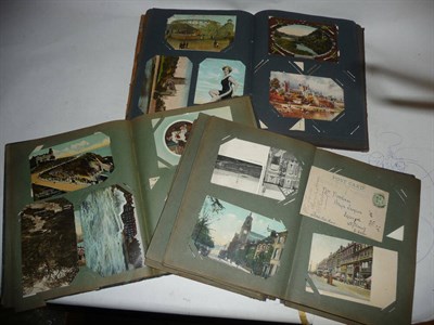 Lot 306 - Three Albums of Mainly Edwardian Postcards, containing approximately four hundred cards, with...