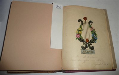 Lot 312 - An Early Victorian Family Album, belonging to Miss M M Swain and dated 1858, containing verse...