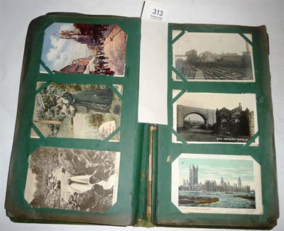 Lot 313 - An Album of Edwardian Postcards, containing one hundred and fifty five cards,mainly topography...