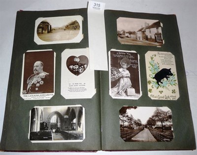 Lot 315 - An Album of Pre-War Postcards, containing approximately two hundred and eighty cards, including WW1