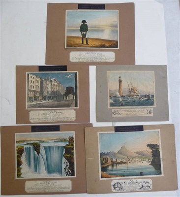 Lot 8 - Morgan's Improved Protean Scenery No. 7, The Great Fall of Niagara, 1838, (image torn); No. 9,...