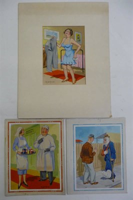 Lot 10 - Donald McGill (1875-1962) 'The lodger left his trousers and all day long she cried 'What's the...