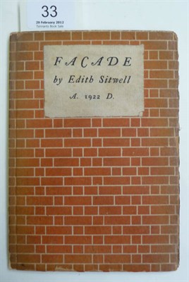 Lot 33 - Sitwell (Edith) Facade, 1922, Favil Press private printing, numbered ltd. edition of 150, signed by