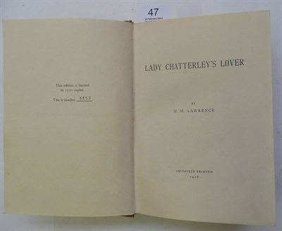 Lot 47 - Lawrence (D.H.) Lady Chatterley's Lover, 1928, 'Privately Printed', numbered ltd. edition of...