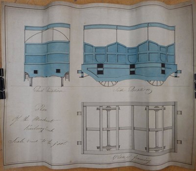 Lot 50 - Early Railway Davies (Dd.) surveyor, Plan and Section of the intended Rail Way or Tram road...