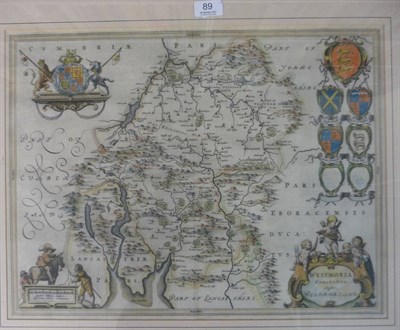 Lot 89 - [Bleau (J.) Westmoria Comitatus; Anglice Westmorland, nd. [1645 or later], hand-coloured map, 380mm