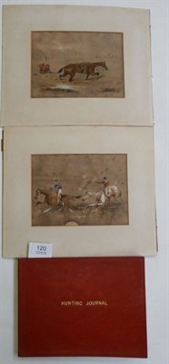 Lot 120 - Fox Hunting Hunting Journal recording hunting with the Berkeley and Beaufort Hunts in 1932,...