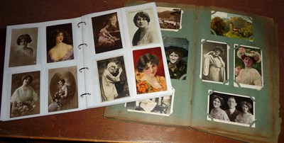 Lot 180 - An Album of Glamour Postcards, containing one hundred and sixty cards, including artists...