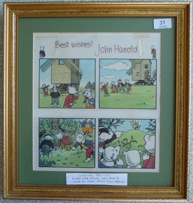 Lot 31 - Rupert Bear - ArtworkHarrold (John), 2 sets of Rupert Bear 'Art Cels', each with four images,...