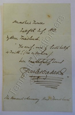 Lot 40 - Dickens (Charles)1 page ALS, 12 July 1850, addressed to Rev. Chauncey Hare Townshend, 'My Dear...