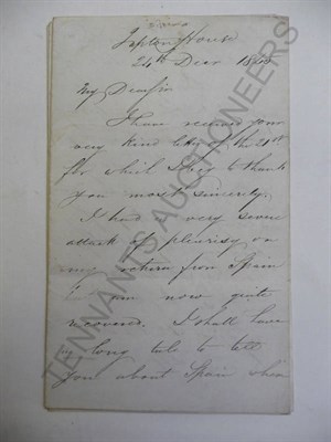 Lot 49 - Stephenson (George)10 page A.L.S. 24th Dec. 1845, from Tapton House, on 3 folded sheets, describing