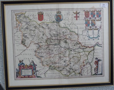 Lot 91 - [Bleau]Ducatus Eboracensis Pars Occidentalis, The Westriding of York Shire, nd., hand-coloured map