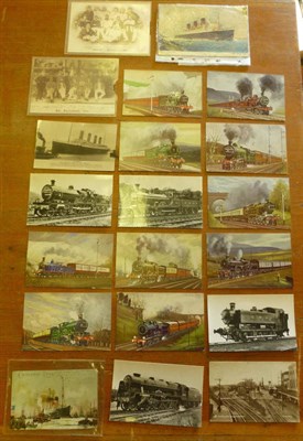 Lot 159 - An Unused Real Photographic Postcard of the Titanic, together with a small bundle of other cards of