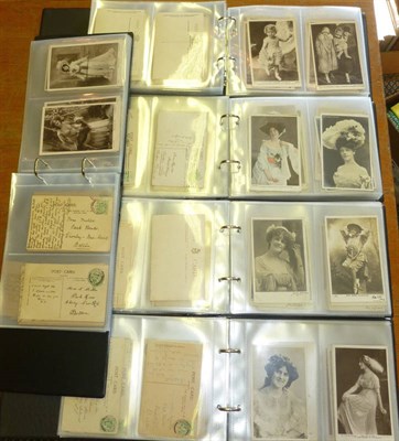 Lot 164 - Four Albums of Postcards of Actresses, including a large collection of Zena & Phyllis Dare,...