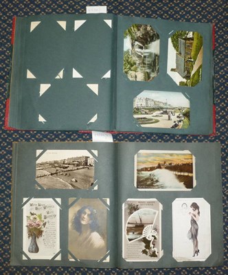 Lot 173 - Two Albums of Mixed Postcards, containing approximately four hundred pre-war cards, including...