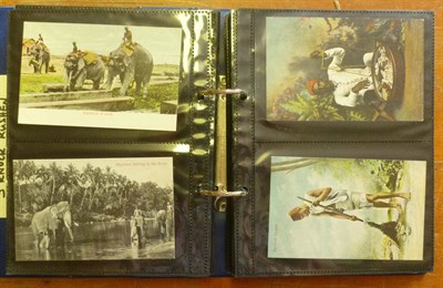 Lot 177 - An Album of Asian Postcards, containing eighty seven pre-war cards featuring topography and people