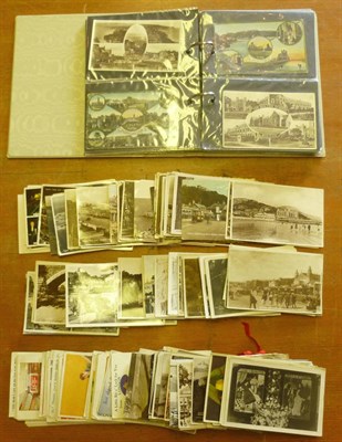 Lot 187 - A Mixed Collection of Postcards, including an album of Sprotboro cards, greetings, silks, Mabel...