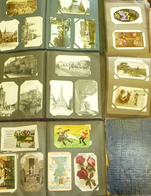 Lot 194 - Five Albums of Mixed Postcards, mainly pre-war, including military, topography, royalty,...
