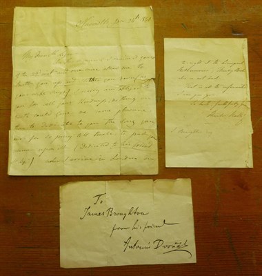 Lot 201 - Two Composers Signatures - Antonin Dvorak with inscription 'To James Broughton, from his friend...