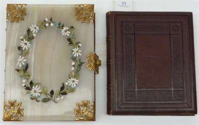 Lot 33 - Binding Photograph album in an outstanding binding, the upper board of agate with a decorative hard