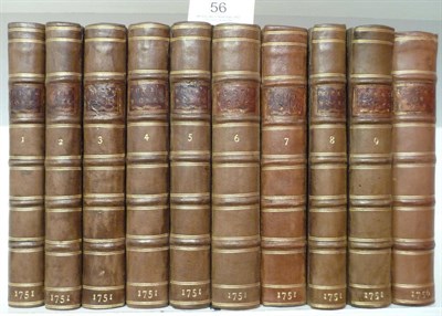 Lot 56 - Pope (Alexander) The Works of Alexander Pope Esq. .., 1751, Knapton, 9 vols., 24 plates, calf...