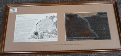 Lot 149 - Wainwright (A.) The Snuff Mill, Helsington, original printing plate from Westmorland Heritage, nd.