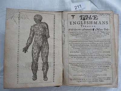 Lot 211 - Vicary (Thomas) The English-Mans Treasure, with the true Anatomie of Mans Body ..., 1641, small...