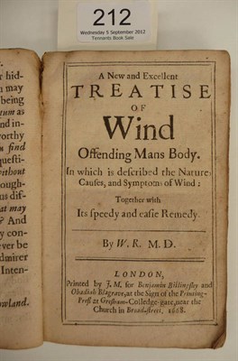 Lot 212 - Flatulence 'W.R.' [Rowland (William)], A New and Excellent Treatise of Wind Offending Mans Body. In