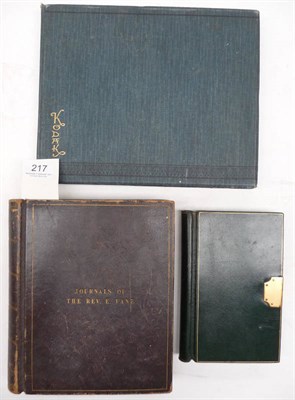 Lot 217 - Rev E. Vane, 1783 - 1862 'Journals of the Rev E. Vane', 1850-1861, extensive manuscript diary...