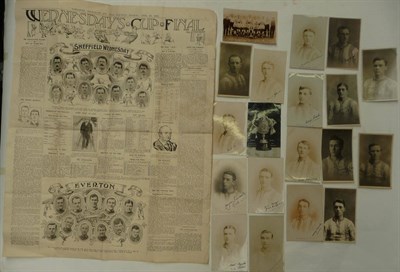 Lot 226 - Sheffield Wednesday 17 photographic postcards depicting individual players, early 20th century,...