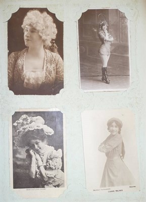 Lot 250 - An Album of Postcards of Edwardian Actresses, containing one hundred and seventy two cards,...