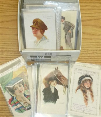 Lot 268 - Glamour Cards - Two hundred and sixty seven glamour postcards, artists include Bianchi,...