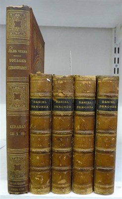 Lot 32 - Eliot (George) Daniel Deronda, 1876, William Blackwood, 4 vols., half calf (worn); Verne...
