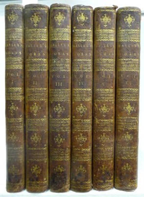 Lot 100 - Hayley (William) Poems and Plays, 1788, 6 vols., contemporary calf by C. Kalthoeber of London...