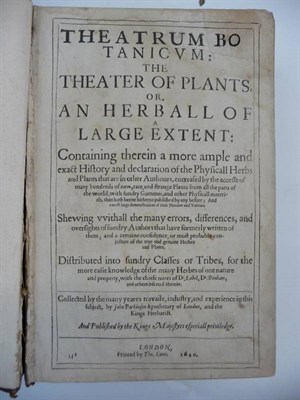 Lot 194 - [Parkinson (John)] Theatrum Botanicum, The Theater of Plants, or, An Herball of A Large Extent ...