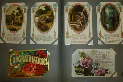 Lot 228 - An Album of Mixed Postcards, approximately two hundred and seventy pre-war cards, including...