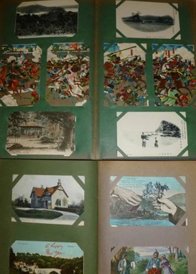 Lot 233 - Two Albums of Mixed Postcards, approximately three hundred and eighty pre-war cards, including...