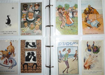 Lot 245 - An Album of Mixed Postcards, approximately four hundred pre-war cards, including a quantity of...