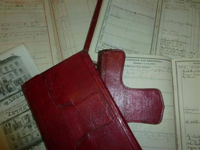 Lot 249 - Four 19th Century Leather Bound Almanacks - Peacocks Pocket Journal 1837 & 1839, The Newcastle...