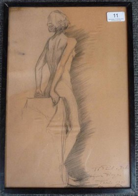 Lot 11 - Stark (Freya) Pencil sketch of a nude, inscribed 'to Paul and Babs from Freya, Paris 1957', 380mm x