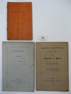 Lot 55 - An Etonian' [Price (F.T.)] Montem, A Poem by an Etonian, 1832, Eton, 36 pp., original printed...