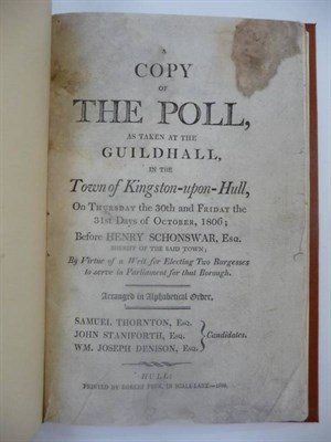 Lot 85 - Hull A Copy of The Poll, as taken at the Guildhall in the Town of Kingston-upon-Hull on...