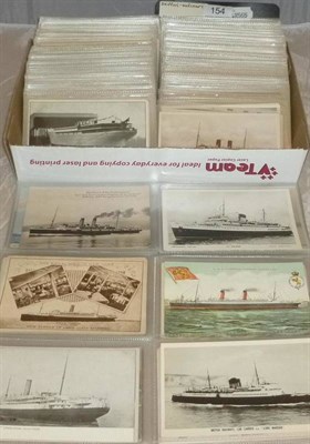Lot 154 - Merchant Shipping - Two hundred and ninety one postcards of merchant ships, including real...
