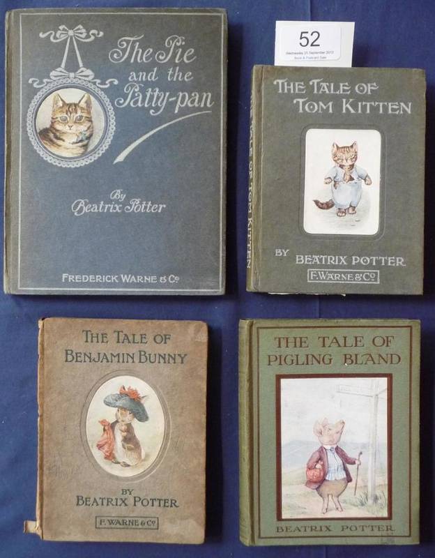 Lot 52 - Potter (Beatrix) The Tale of Benjamin Bunny, 1904, first edition, 'muffatees' misprint,...