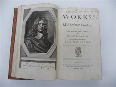 Lot 61 - Cowley (Abraham) The Works of Mr Abraham Cowley ..., 1668, London; Henry Herringham, folio in...